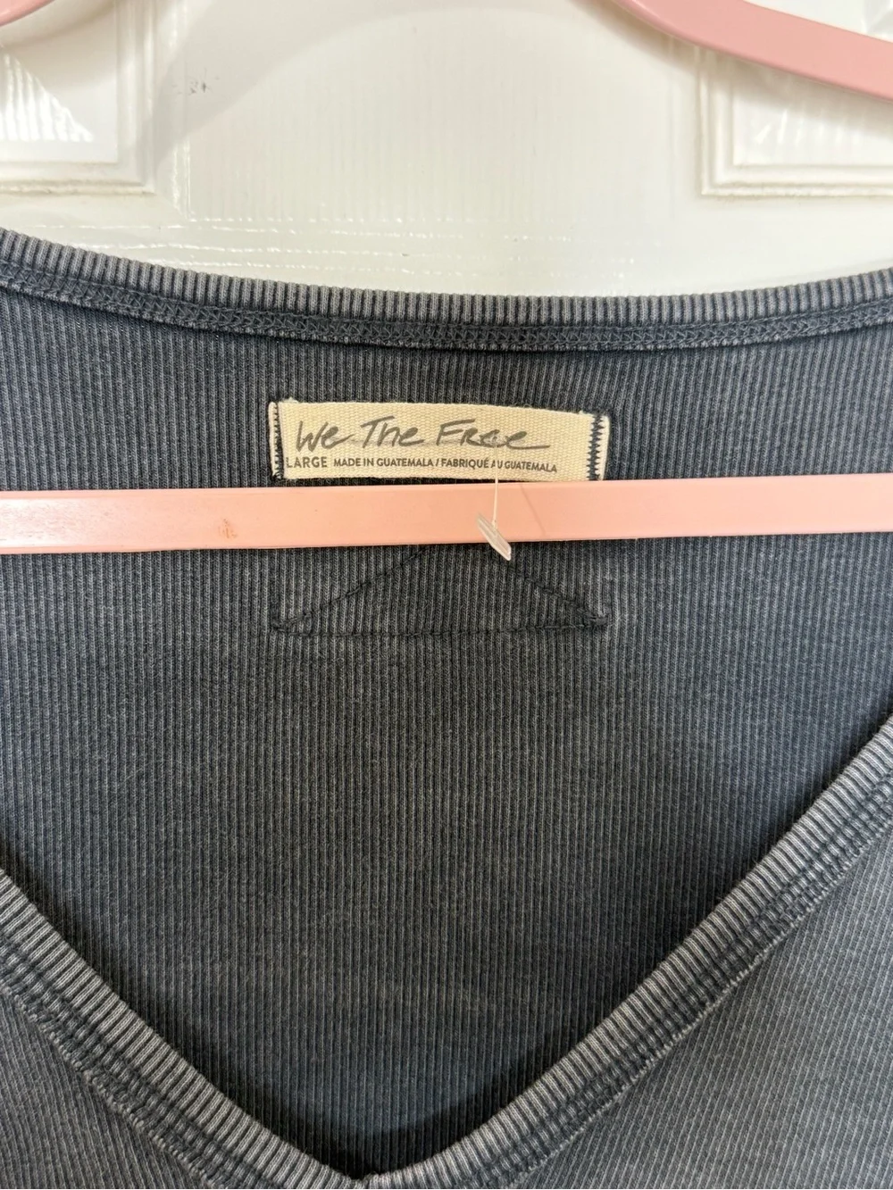 NWOT Free People Lightning Black V-Neck Long Sleeve Crop Top